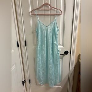 Sears Inner Most Vintage open tie lace up side light blue nightie gown M